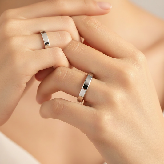 Couple hands with rings