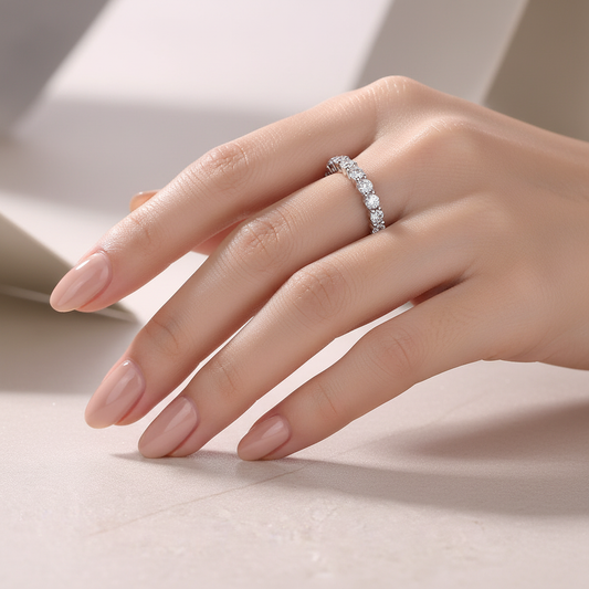 Lumière Ring — on hand marble