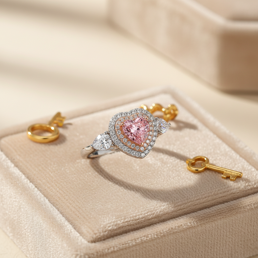 Luxury heart ring velvet